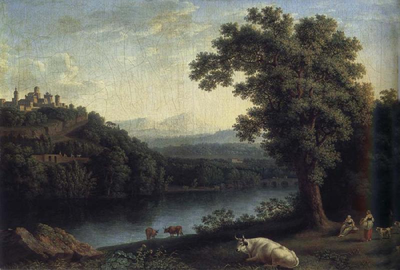 Jakob Philipp Hackert Landscape with River Sweden oil painting art